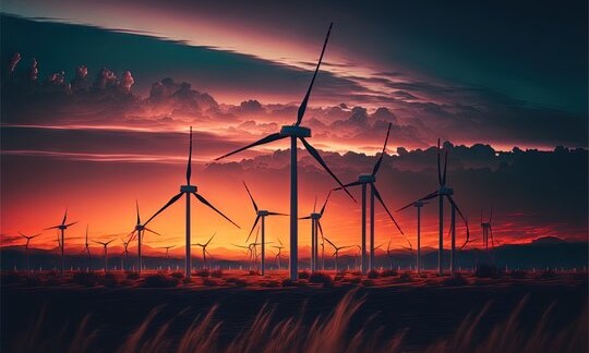 A windmill in a field